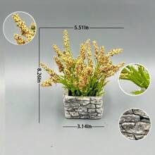 1pc Artificial Lavender Tree In Stone Pot - Realistic Look, Great For Home And Garden - Dusty Purple - View 2