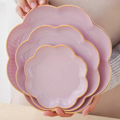 1 khay trang trí hoa vàng viền trong suốt/xanh lá/tím/xám/trắng sữa sang trọng, khay đựng đồ ăn nhẹ/bánh quy/bánh ngọt, trang trí ngày lễ/đám cưới