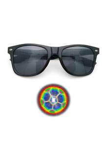 Gafas con efecto óptico de fuegos artificiales de difracción en forma de pico, gafas de fiesta - Multicolor - Ver 1