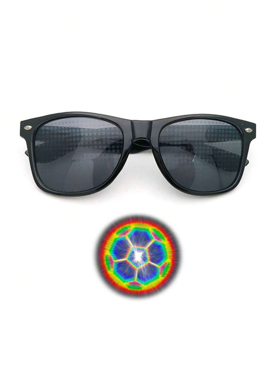 Gafas con efecto óptico de fuegos artificiales de difracción en forma de pico, gafas de fiesta - Multicolor - Ver 1