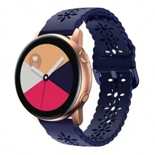 1pc Women's 18mm Solid Color Universal Plum Blossom Pattern Silicone Watch Strap As A Gift For Students Returning To School - Multicolor - View 15