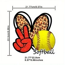 1入組「足球/垒球媽咪」黃色熱貼於t恤上,diy熱轉印等級,可用於服裝精美設計貼花和衣料纏繞 - 彩色 - 查看 3