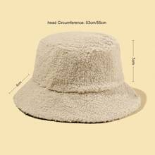 1pc Reversible Solid Colored Lamb Knitted & Chinese Ink Style Painting Design Bucket Hat, Popular Chinese Style, Warm & Fashionable For Fall/Winter, Popular Black & White Elements - Multicolor - View 5