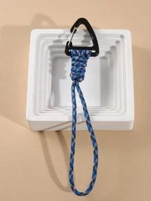 1pc New Arrival High-End & Practical 7-Core Keychain Lanyard With Anti-Lost Wrist Strap & Triangle Carabiner, Outdoor Camping Multi-Functional Quick Hook Key Ring For Men - Multicolor - View 2