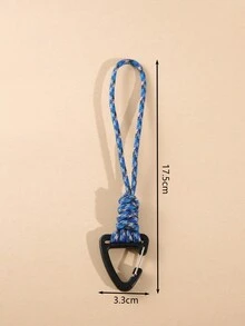 1pc New Arrival High-End & Practical 7-Core Keychain Lanyard With Anti-Lost Wrist Strap & Triangle Carabiner, Outdoor Camping Multi-Functional Quick Hook Key Ring For Men - Multicolor - View 4