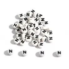 100入組a-z字母珠子4x7mm亞克力圓珠,適用於珠寶製作、diy手鏈、項鍊、鑰匙扣、手工藝供應品 - 黑白色 扁圓形 - 查看 13