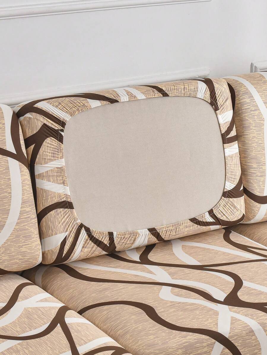1 vỏ đệm ghế sofa co giãn in họa tiết, vỏ ghế sofa hình chữ L, vỏ đệm lưng ghế sofa riêng biệt, bảo vệ đồ đạc, vỏ đệm ghế sofa co giãn - Lạc đà - Xem 1