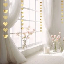 1個情人節紅心形流蘇掛飾派對裝飾,金色婚禮紅心形掛綵,臥室、房間、派對裝飾 - 金色 - 查看 5