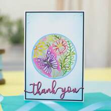 1 Circular Border Butterfly Carbon Steel Metal Embossed Paper Cutting Die, DIY Cutting And Pasting Thin Album Decorative Embossing Tool - Silver G - View 5