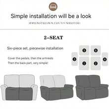 4pcs Jacquard Pattern Sofa Cover, Elastic Stretch Couch Slipcover, Home Decoration Furniture Protector For Living Room Four Seasons Universal - Dark Grey - View 4