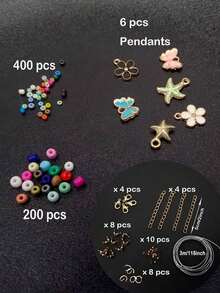 1 套 Diy 多色塑膠珠配件女式手工串珠項鍊吊墜珠寶標記套件發現組件 - 公尺珠 - 查看 5