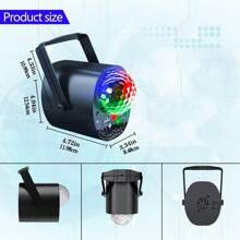 Mslitely Party Lights Disco Light,Disco Ball Light With Multiple Laser Light Show+UV Flashlight, 3 In 1 Sound Activated Party Lights Disco Lights For Parties Indoor DJ Rave Glow Party Festival - Black - View 4