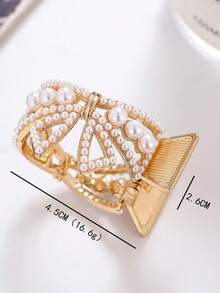 2pcs Hollow Out High Ponytail Five-Pointed Star Hair Claw Clips - Gold - View 4
