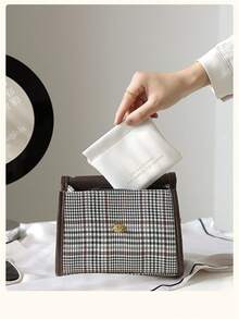 1pc Mini Multifunctional Storage Bag Inspired By Ins Style For Cosmetics, Earphone, Coin, Miscellaneous And Lipstick - White - View 6