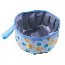 牛津布材質可携帶式寵物碗,適用於戶外活動,可折疊式食物碗,便於狗狗旅行時使用 - 青碧色 - 查看 1