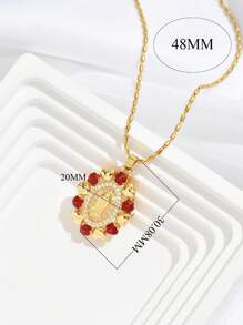 European And American Style Women's Copper & Zirconia Virgin Mary Pendant Personalized Necklace Wholesale - Necklace - View 2