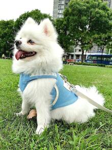 Heart Shaped Sail Pet Chest And Back Traction Set (For Cats And Dogs) - Baby Blue - View 1