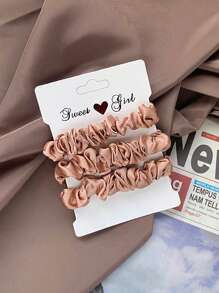 3pcs Classic Simple Elastic Hair Ties For Ponytails And Buns, Solid Color Hair Ties Casual,Dopamine Valentine's Day Valentines Ponytail Holders Hair Elastics Hair Rubber Bands Scrunchies Hair Rope Hair Accessories Head Accessories - Multicolor - View 15