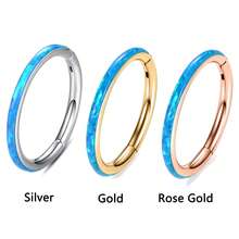 1 件装蛋白石鼻环透明 CZ 环 316L 手术钢软骨耳环 1.2 毫米粉色耳屏耳环 16G 铰链节段环环肚脐环、乳头环、耳垂耳环 6 毫米 8 毫米 10 毫米女士和男士身体穿孔首饰、圣诞礼物 - Blue Opal - 查看 4