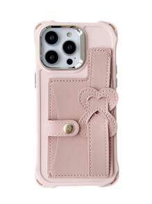 1 件金屬鏡頭全蓋防摔保護殼附卡槽,相容 Iphone 15 14 13 12 11 15pro Max - 粉色 - 查看 3