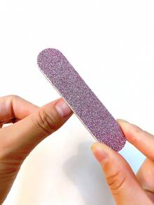 pinpai Bộ 24 dũa móng tay hai mặt, màu đen ánh kim và tím nhạt, dụng cụ chăm sóc móng để đánh bóng và làm mịn móng. - Màu tím hoa cà - Xem 8