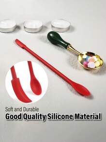 1pc Double-End Silicone Sealing Wax Spatula Tool, Multifunctional Wax Seal Stir Sticks, Heat-Resistant Silicone Scraper For Sealing Wax Spoon Clean, Mixing Resin, Art & Craft Projects, Sealing Wax Tools Accessories - Multicolor - View 7