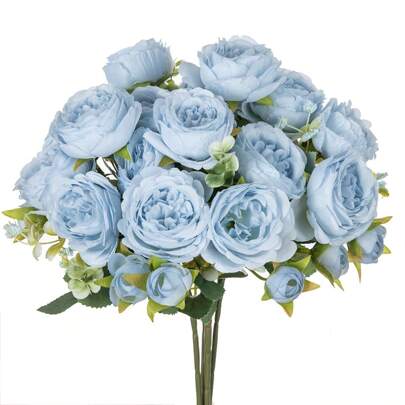 1 pieza/3 piezas Ramo de flores de peonía de seda artificial, adecuado para decoración de otoño, Año Nuevo, boda, jarrón, hogar, fiesta, jardín, Día de San Valentín, regalo de graduación, etc.