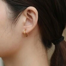 1對/5對時尚簡約朋克不鏽鋼盤旋式耳環,適合男女日常佩戴,尺寸有8mm/10mm/12mm/14mm/16mm可選 - 彩色的 - 查看 8