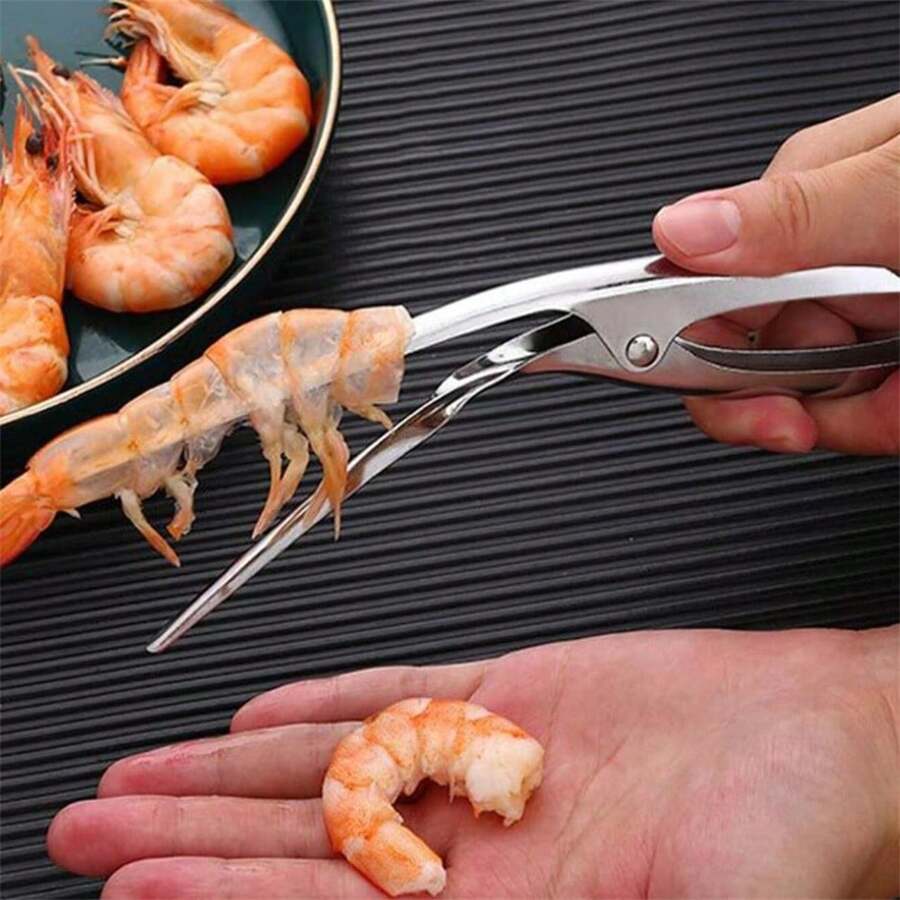 A Stainless Steel Shrimp Line Knife Seafood Hot Pot Kitchen Special Shrimp Line Stainless Steel Peeling Shrimp Back Tool - Silver - View 1