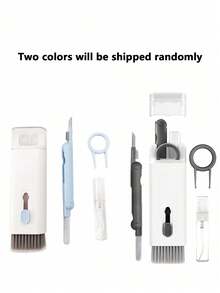 7入組鍵盤清潔工具組,多功能除塵刷,適用於清潔電腦、手機、家用電器 - 黑與白 - 查看 7