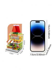 168pcs Flower Shop Theme Children Building Blocks Set Mini Simulation City Street Scene Small Particle Model, Handheld Puzzle Toy, Gift For Boys And Girls - Orange - View 2