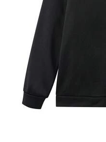 2pcs Tween Boys' Sports Hoodie And Jogger Pants Set, Autumn And Winter - Black - View 3