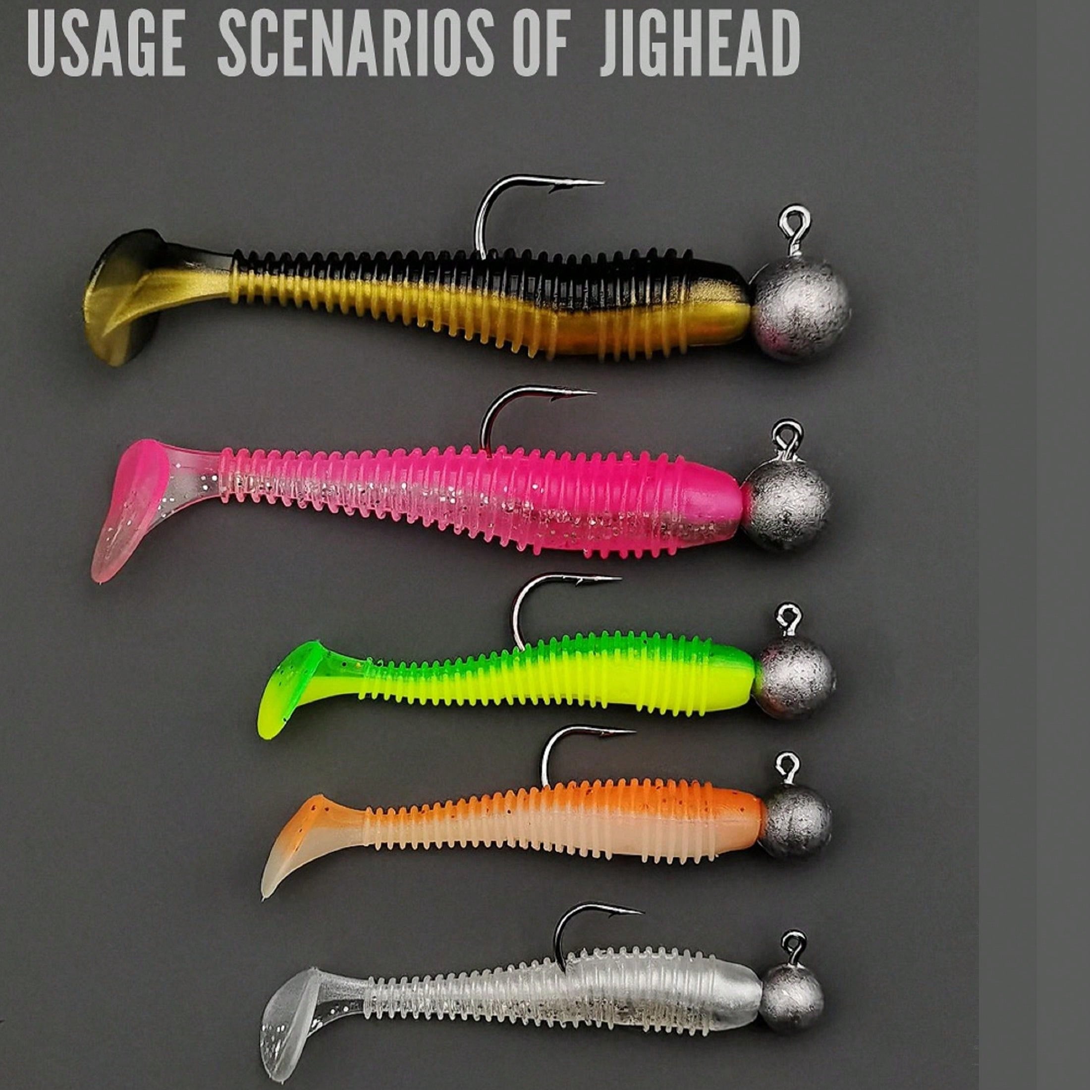 10pcs 7.3cm Soft Bait With Twisted Tail & Thread, Fishing Lure Bait