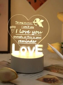 1pc 'I Love You' 3d Acrylic Night Light With Writing Board, Diy Expressing Love Night Lamp With Pen & Wipe Cloth, Perfect For Valentine's Day, Mother's Day, Father's Day And Other Romantic Occasions - Yellow - View 2