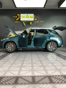 One 1:24 Scale Blue Zinc Alloy Die-Cast Shell Off-Road Vehicle Model Toy Car, 20.5cm X 8.5cm X 7.5cm (L X W X H), 451g, Doors, Hood And Wheels Can Be Opened, With Shock Absorbers And Rolling Wheels; Suitable For Boys, Children's Birthday, Holiday Gifts, Collectibles, Exhibition And Toy Car Model Decoration. - Blue - View 4