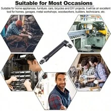 1/2pcs Double-Ended L-Shaped Mini Socket Wrench, Extension Handle Screwdriver Spanner, 1/4" 6.35mm Screwdriver Bits Key Utility, 90 Degree Right Angle Screwdriver Adapter Utility Tool For Manual Maintenance DIY - Black - View 7