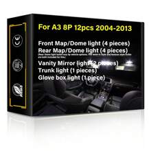 Luz Led Interior De Coche Para Audi A1 A2 A3 A4 A5 A6 Tt, Reemplazo De Luz De Mapa, Cúpula, Espejo De Tocador, Guantera, Maletero, Blanco De 6000k, Sin Error De Canbus