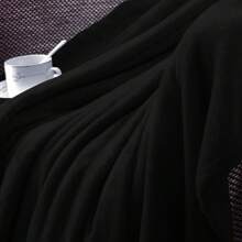 Black Flannel Fleece Blanket Bedspread - Black - View 3