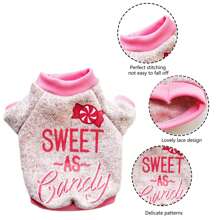 情人節1入 I Love My Dad And Mom 寵物秋冬毛衣,暖和舒適的狗狗衣服,適用於秋冬季節 - 粉色 - 查看 12