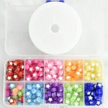 1盒星星細節DIY釘珠和1卷線