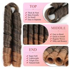 24 Inch 8 Pack French Curl Braiding Hair Natural Black Yaki Curly Loose Wavy Bouncy Braiding Hair Pre Stretched French Curly Braiding Hair French Curls Synthetic Hair For Goddess Braids