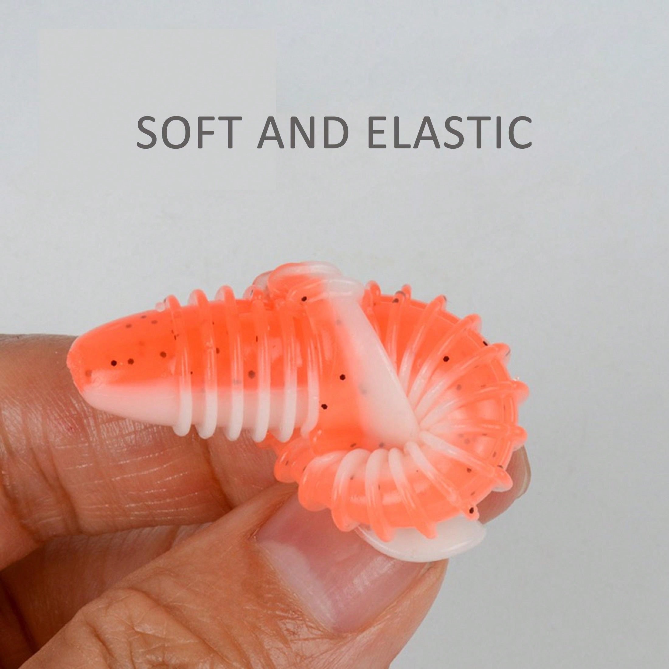 10pcs 7.3cm Soft Bait With Twisted Tail & Thread, Fishing Lure Bait