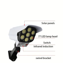 3pcs Motion Sensor Street Lamp, Solar Garden LED Light, Simulation Surveillance, Fake Camera, Human Body Sensor Wall Light, Outdoor Smart Street Light