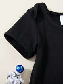 Baby Boy Casual Slogan Print Short Sleeve Romper