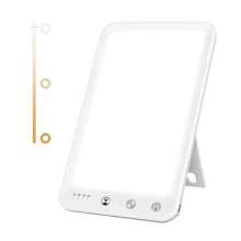 光療燈,10000勒克斯無紫外線觸控日光燈,5級調光和60分鐘定時器,一台極大的日光燈與記憶功能,適用於家庭/辦公室（白色） - 白色 - 查看 2