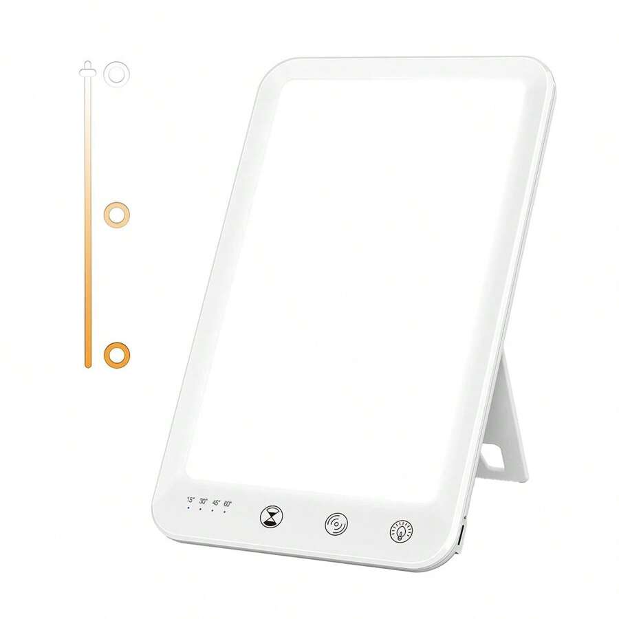 光療燈,10000勒克斯無紫外線觸控日光燈,5級調光和60分鐘定時器,一台極大的日光燈與記憶功能,適用於家庭/辦公室（白色）