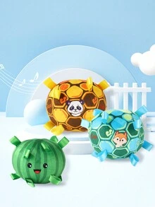 1入組帶有鈴聲和各種質感的毛絨玩具球,適用於所有狗,可作為寵物咬和互動玩具 - 綠色 - 查看 1