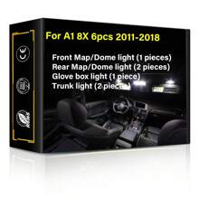 Luz Led Interior De Coche Para Audi A1 A2 A3 A4 A5 A6 Tt, Reemplazo De Luz De Mapa, Cúpula, Espejo De Tocador, Guantera, Maletero, Blanco De 6000k, Sin Error De Canbus