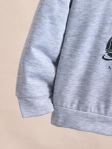 小男孩泰迪熊图案印花卫衣 - 灰色 - 查看 5