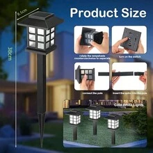 2入組/包小房子太陽能戶外防水草坪燈,適用於別墅花園裝飾和景觀照明 - 白光 - 查看 9